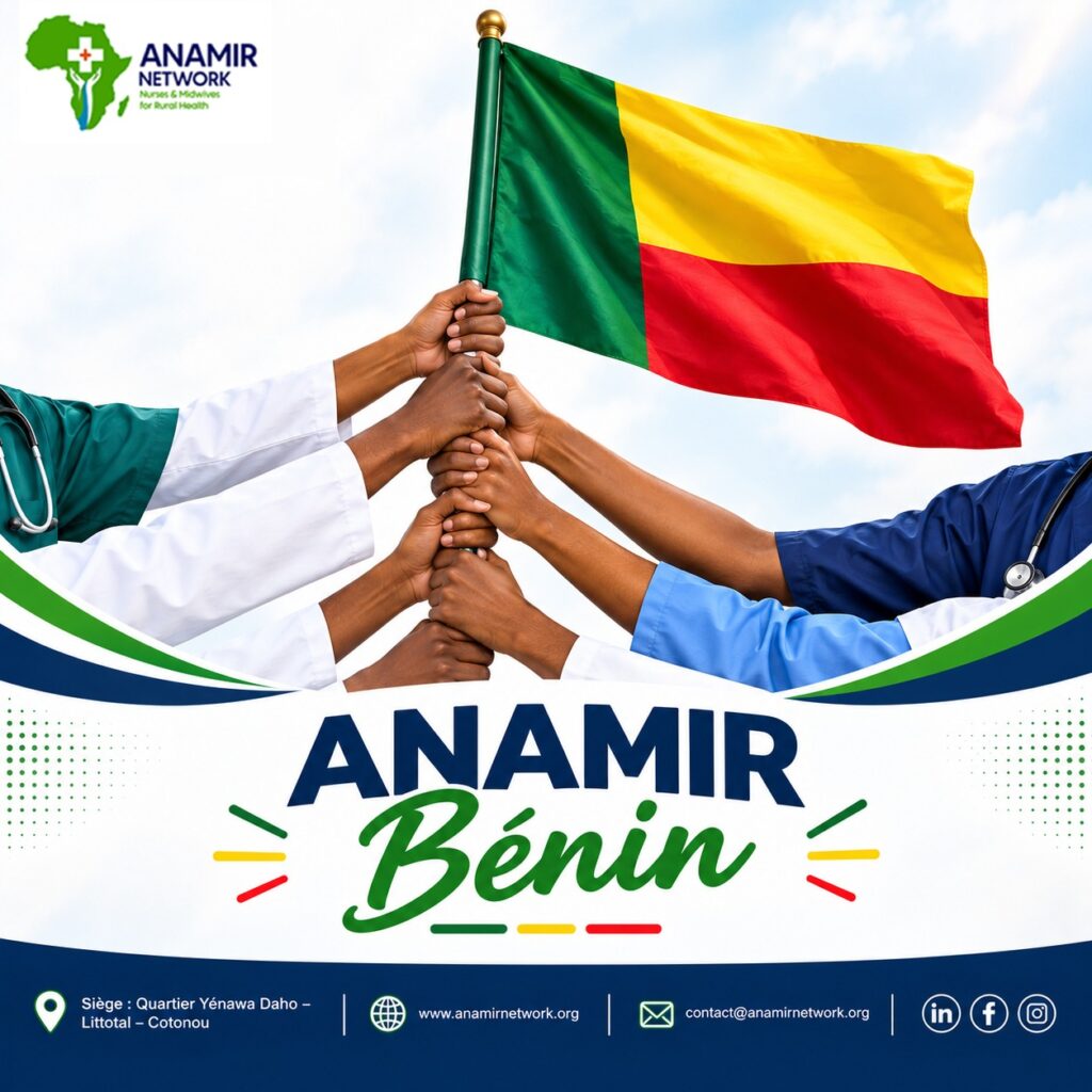 Professionnels paramédicaux réunis autour du drapeau du Bénin pour la création d’ANAMIR Bénin